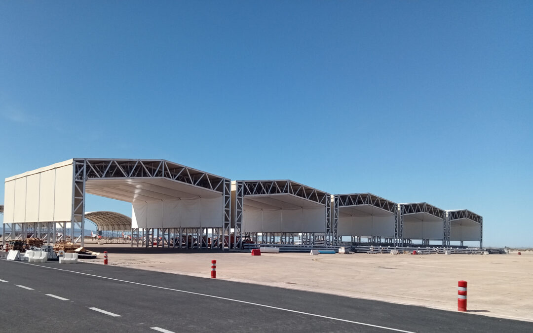 GAPTEK delivered 5 of 15 aircraft shelters for the Spanish Air Force