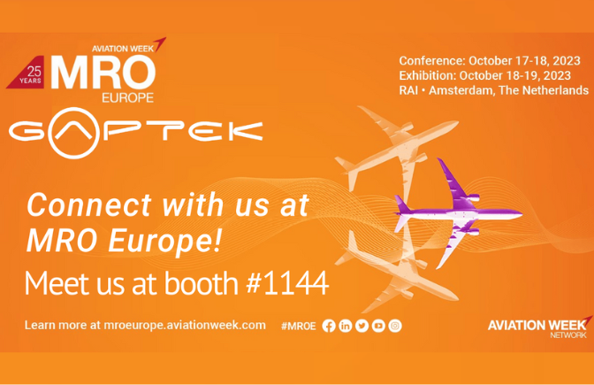 GAPTEK will attend the MRO Europe 2023 for its 25th edition